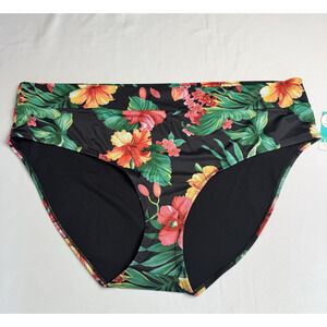 Outdoor Oasis Women's Bikini Swimsuit Bottom Size 3X Multi Tropical